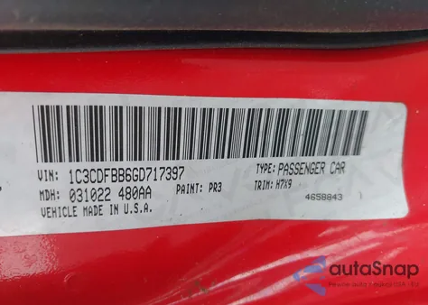 2016 Dodge Dart Sxt z USA, uszkodzony, nr VIN 1C3CDFBB6GD717397